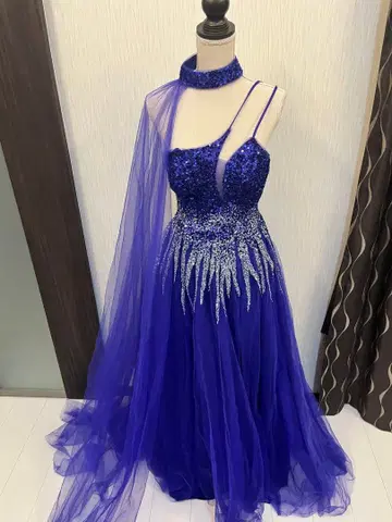 컬러 드레스 블루 xs