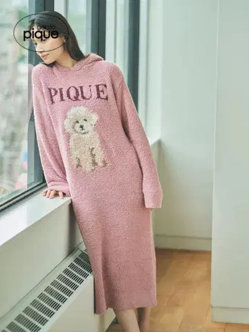 gelato pique 후드 부착 룸웨어 핑크