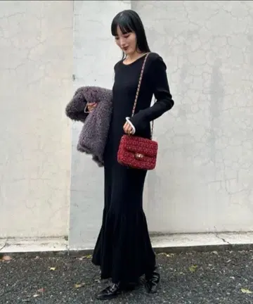 프레이 아이디 2WAY 헤임 개더 리브 니트 원피스 2023