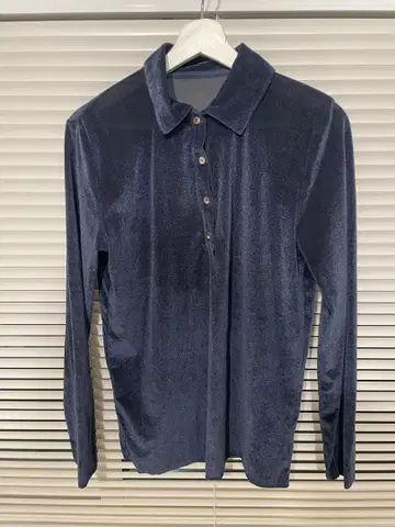 6 ROKU 시어 벨로아 셔츠 풀오버 네이비 프리 사이즈