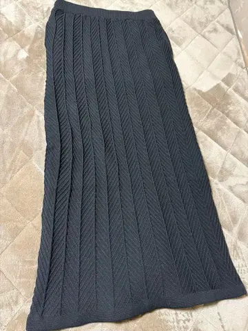 블랙 리브 타이 트 스커트 ( Regular Plus )