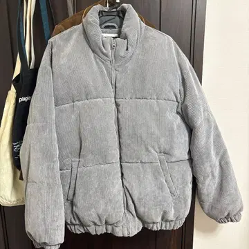 코듀로이 봄버 자켓 그레이