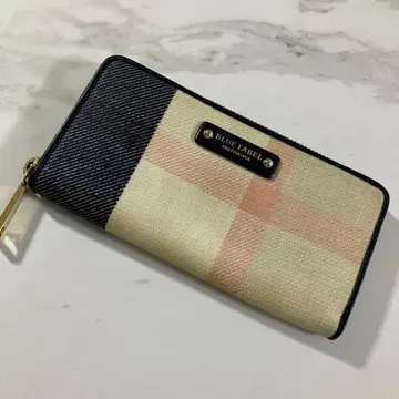 BLUE LABEL 체크 무늬 장지갑