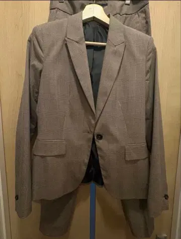 ZARA 체크 무늬 브라운 셋업