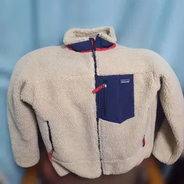 patagonia 플리스 자켓 베이지 네이비 레트로X