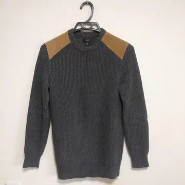 [ J.Crew ] 어깨 패치 크루넥 코튼 스웨터