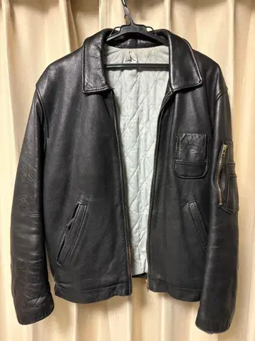 프랑스군 가죽 플라이트 자켓 L 사이즈 상당