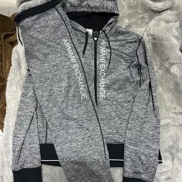 Armani Exchange 그레이 후드 부착 셋업 M 사이즈