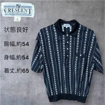 CRESCENT 스트라이프 패턴 피케 셔츠 L 사이즈