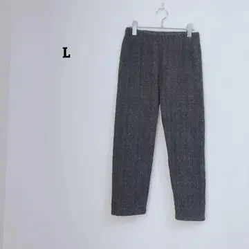 팬츠 테이퍼드 속기모 헤링본 무늬 허리밴딩 스트레치 L