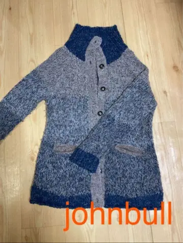 johnbull 니트 가디건 그레이 네이비