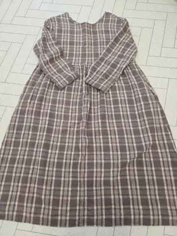 사만사 모스모스 츠하루 체크 원피스 브라운