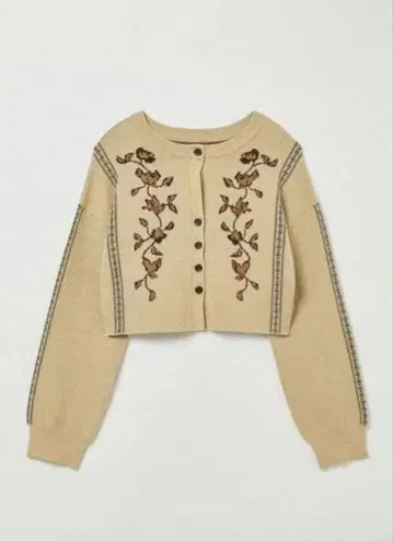 Eaphi scarf motif knit cardigan 베이지