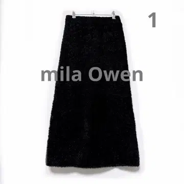 새상품급 Mila Owen 샤기 롱 타이트 스커트 M 블랙