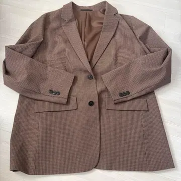 브라운 체크 테일러드 자켓 XXL