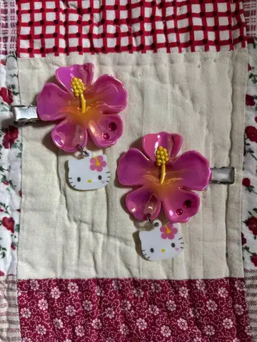 헤이세이 코갸루 시리즈 헬로키티 헤어 클립 2개 세트