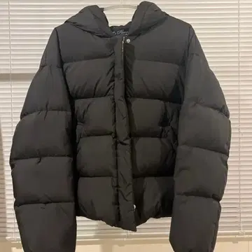 BEAMS LIGHT Pieno 블랙 다운 자켓 후드 부착