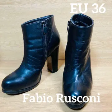 FABIO RUSCONI 숏부츠 23cm 사이드 지퍼 블랙