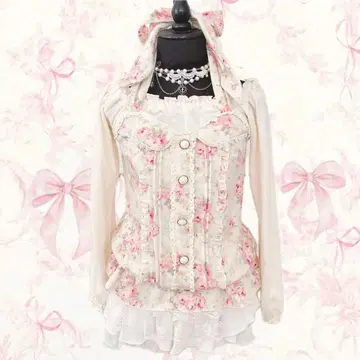 y2k LIZ LISA 오프숄더 꽃무늬 홀터넥 기모  프릴