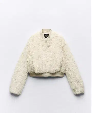 ZARA 아이보리 인조 모피 보아 자켓