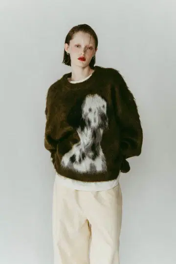 Knuth Marf dalmatian shaggy knit(unisex)