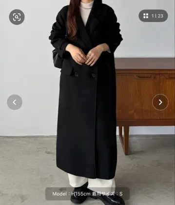 callautia 더블 버튼 롱 체스터 코트