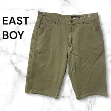 EASTBOY 이스트 보이 배기 데님 숏 하프 팬츠 올리브색
