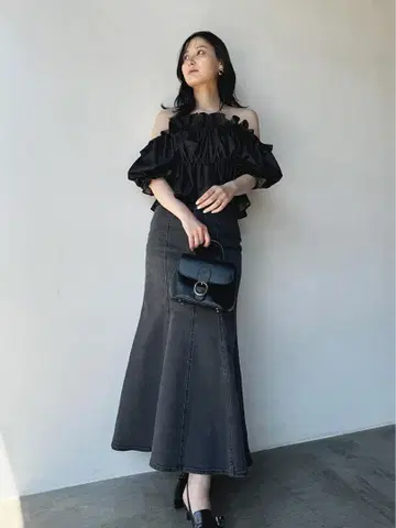 새상품 택 포함 SNIDEL 데님 머메이드 롱 스커트