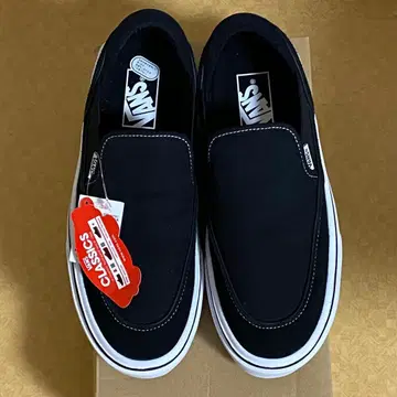 미사용 VANS 반스 슬립온 블랙&화이트 25.5cm