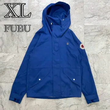 레어 후부 마운틴 후드티 남성용 XL 블루 자수 와펜 곰 베어