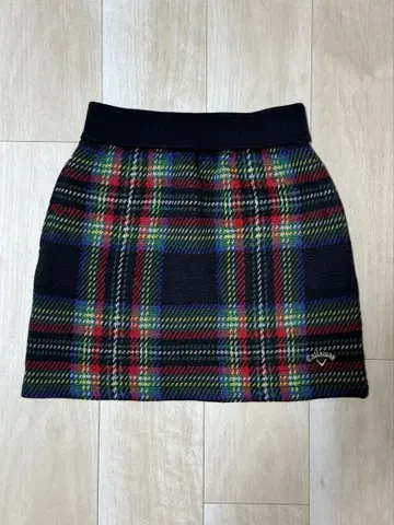 캘러웨이 니트 스커트 체크 무늬 네이비 계열 S 골프웨어