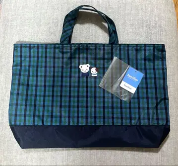 패밀리어 체크 토트백 블루 계열 체크 레슨백