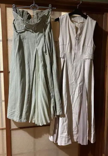 차오패닉 데님 절개 플리츠 원피스 CIAOPANIC 스커트