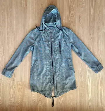 SHIPS 그레이 체크 무늬 모즈 코트