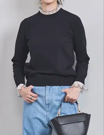 [ 새상품급 ] 유나이티드 애로우즈 오간자 플리츠 4WAY 니트