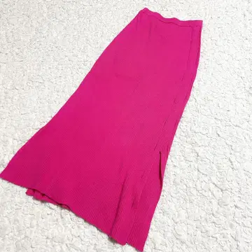 [ 새상품급 ] AURALEE 리브 니트 스커트 핑크 1