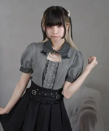 Pal elfy 하운드투스 체크 블라우스