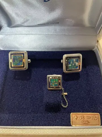 [ 미사용급 ] Trojan 트로잔 오팔 커프스 & 타이 세트