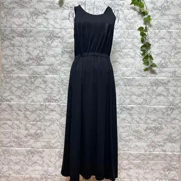 [ f69 ] [ 잉그 ] 블랙 슬리브리스 롱 원피스 허리밴딩 [ M ]