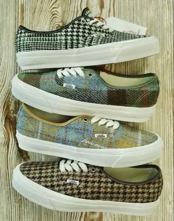 Harris Tweed x Vans 프리미엄 오센틱 브라운
