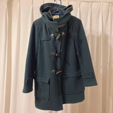 짙은 녹색 더플 코트