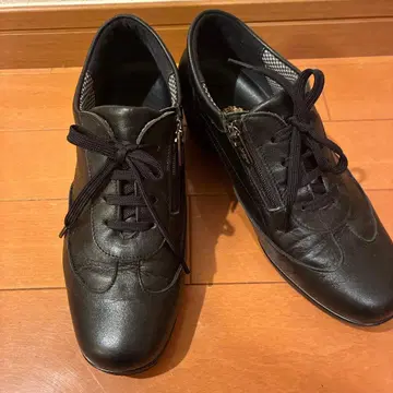 [ 새상품급 ] 긴자 요시노야 블랙 가죽 스니커즈 지퍼 컴포트