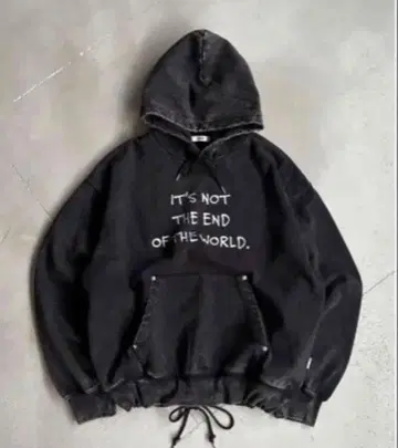 Perushu 빈티지 라이크 헤비 웨이트 후드 맨투맨 (블랙 L)