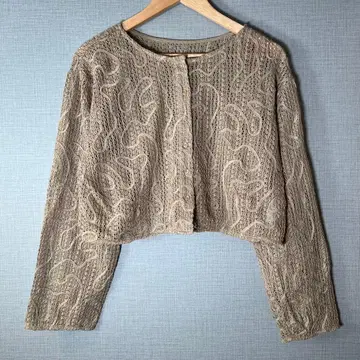[ Mila Owen ] 크롭 니트 가디건 (F) 베이지 계열 시스루