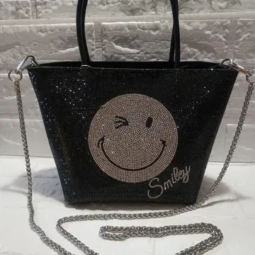 미사용 새상품 2Way 스마일 큐빅 숄더백 스마일리