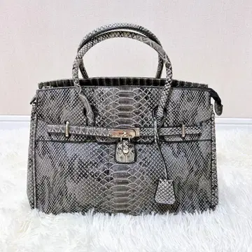 JapanVani 악어 무늬 금장 장식 자물쇠 고급스러움 핸드백