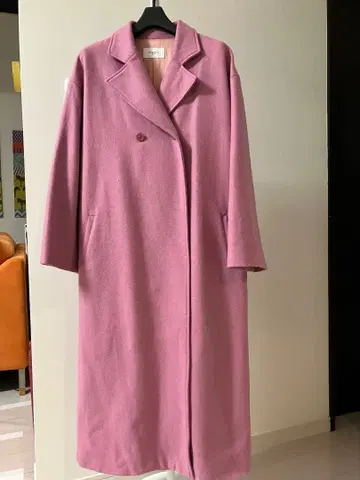 STELLA VIANA 백 슬릿 롱 체스터 코트 FREE 핑크