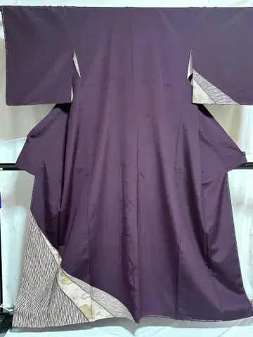 보라색 . 금은박 누빔, 스트라이프 디자인 순수 실크. No.611F