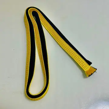 순수 실크 허리띠 사분 끈 옐로우 컬러 중고