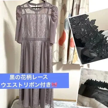 결혼식 경사 드레스 블랙 레이스 벨트 포함 레이스 드레스 핑크